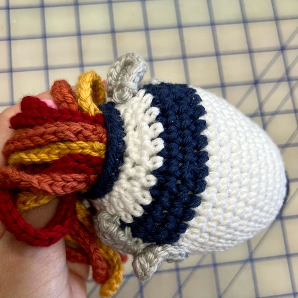 Handmade Knit Spaceship Stuffed Toy. Beautifully made high quality & condition! - Picture 5 of 13